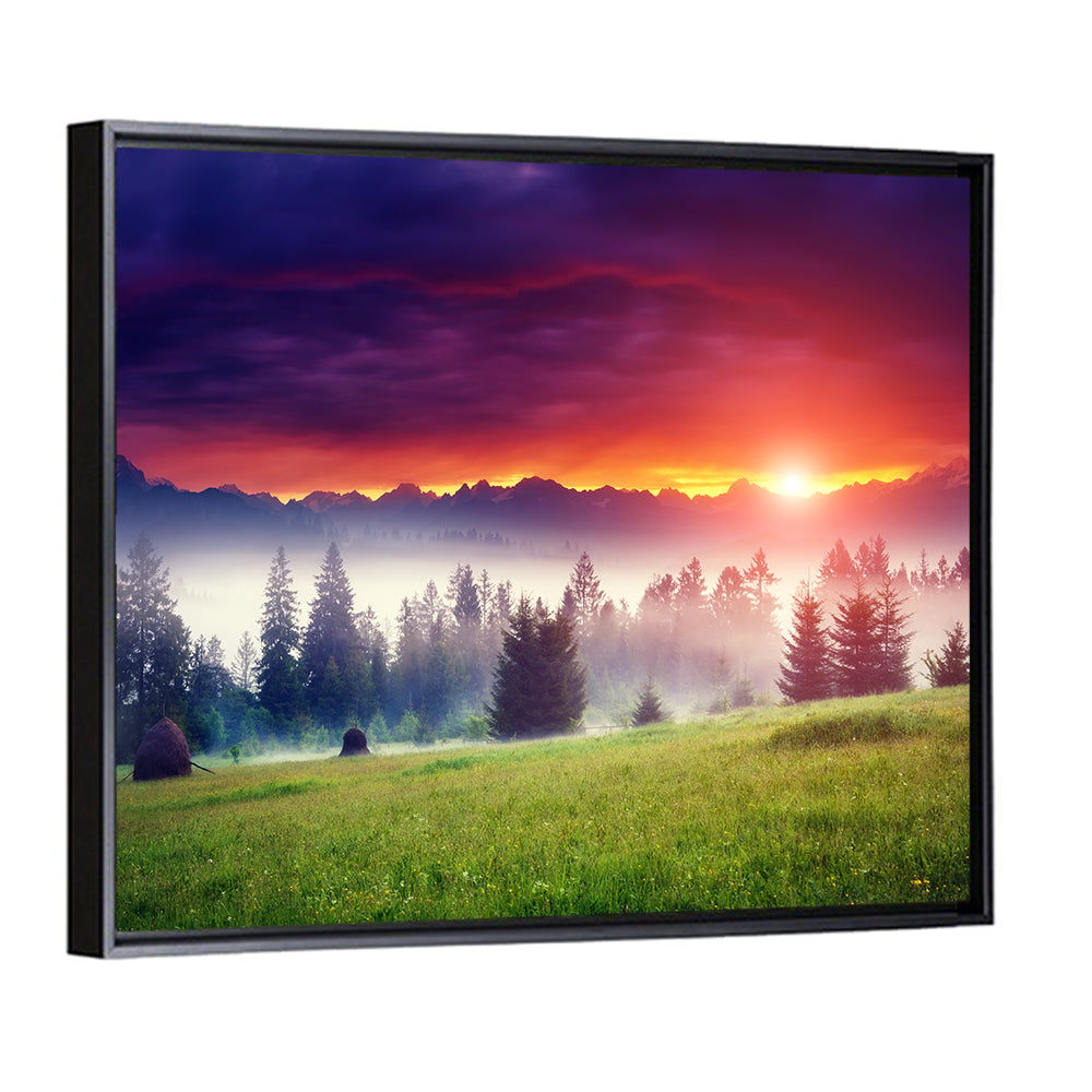 Glowing Mountain at Sunrise Wall Art