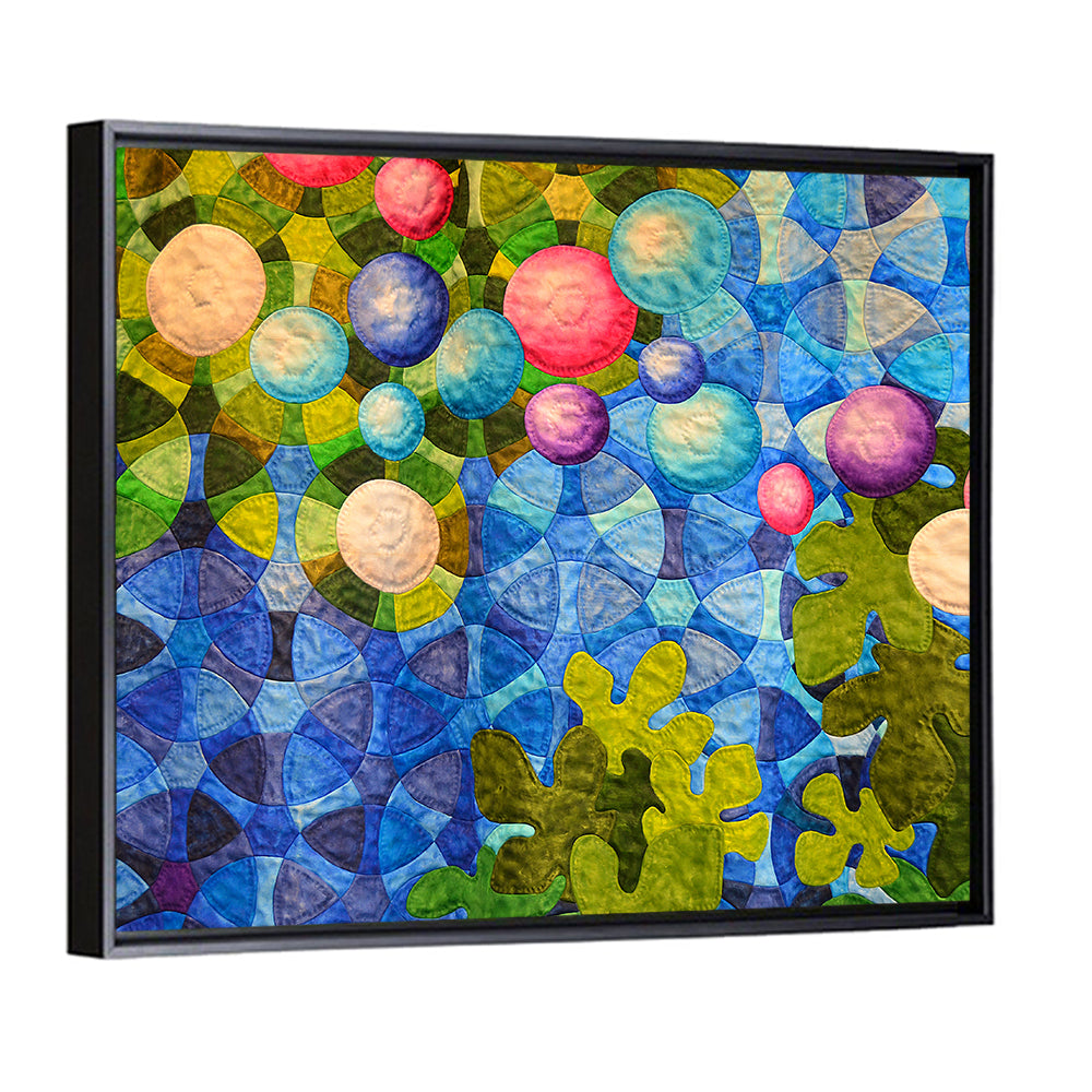 Colorful Quilted Circle Pattern Wall Art