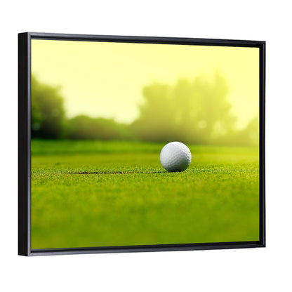 Dimpled Golf Ball on Putting Green Wall Art