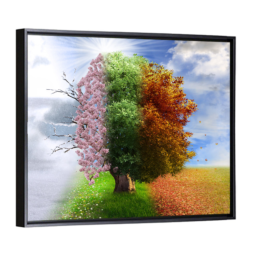 Tree Through Four Seasons Wall Art