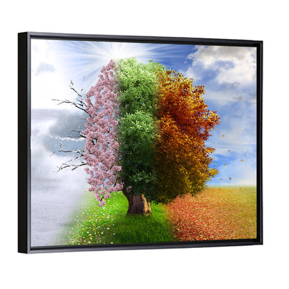 Tree Through Four Seasons Wall Art