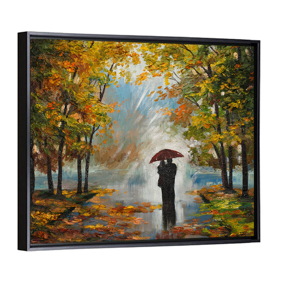 Couple in Autumn Forest Wall Art