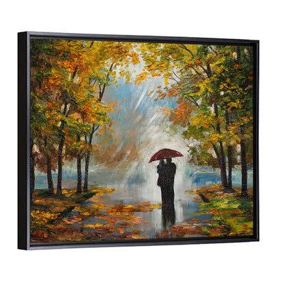 Couple in Autumn Forest Wall Art