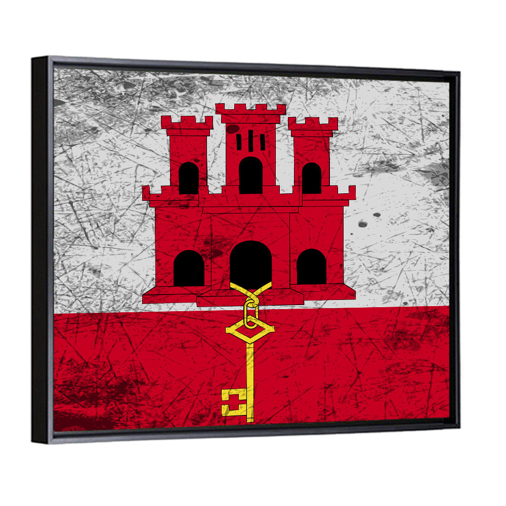 Gibraltar Flag with Castle and Key Wall Art