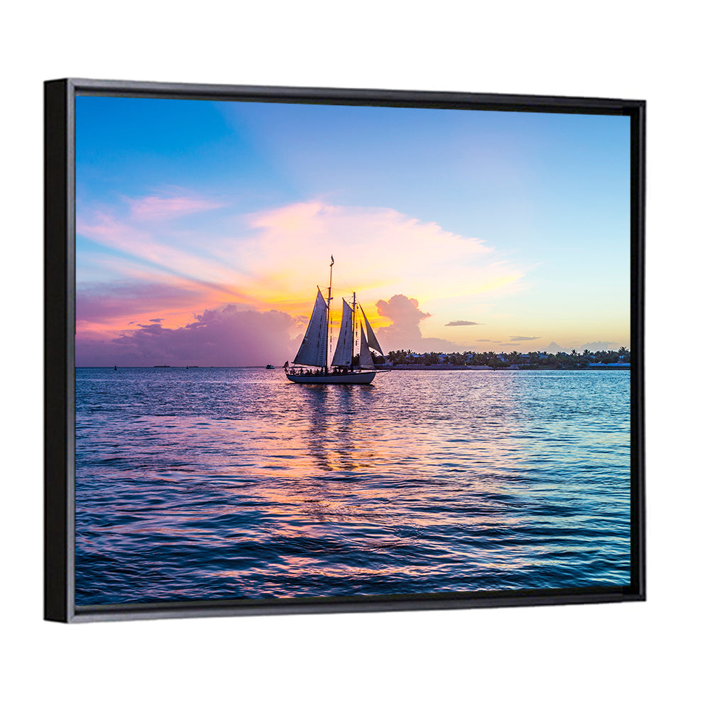 Key West Sailboat at Sunset Wall Art