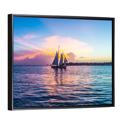 Key West Sailboat at Sunset Wall Art