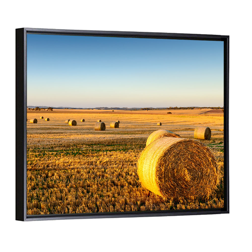 Hay Bales at Sunset Wall Art