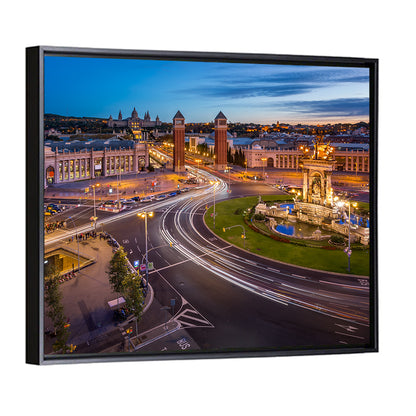 Plaça D'espanya at Night Wall Art