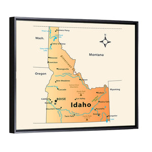 Idaho Map Wall Art