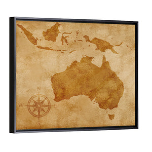 Grunge Australia Map Wall Art