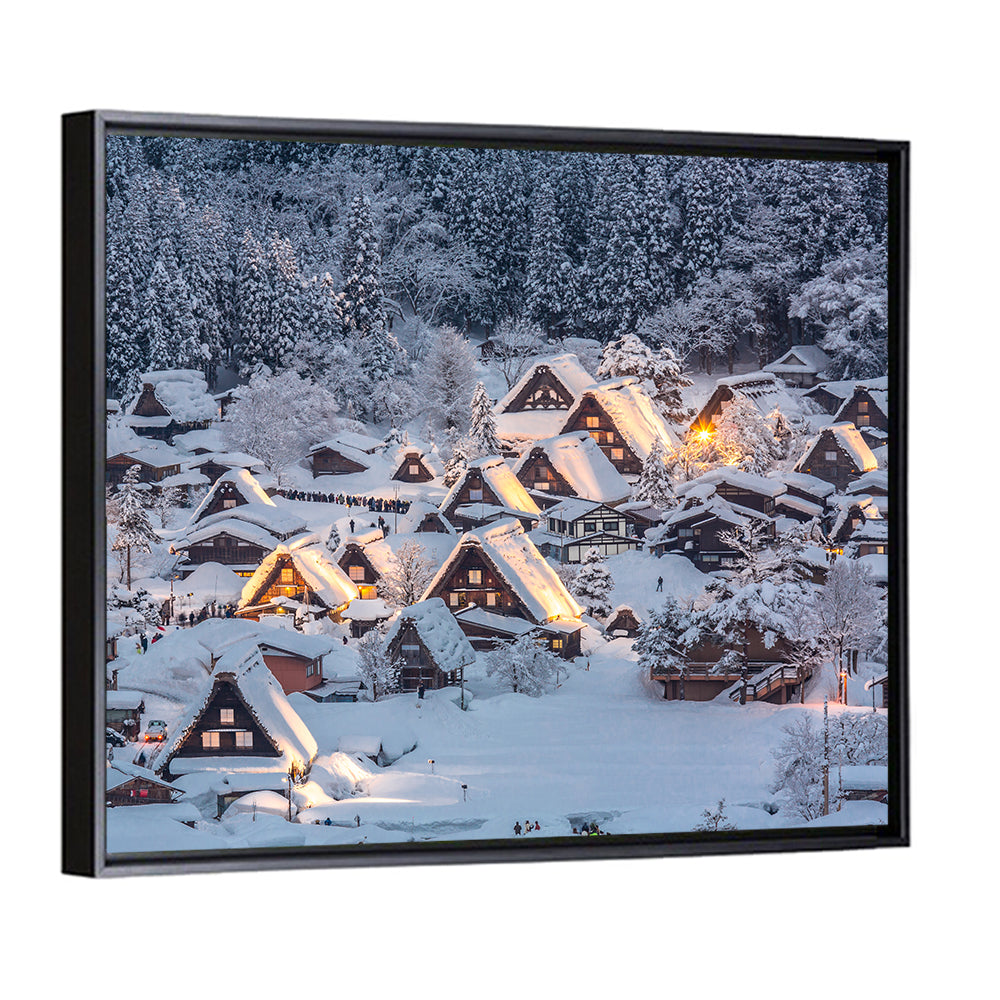 Shirakawa-go Lighted Village Wall Art