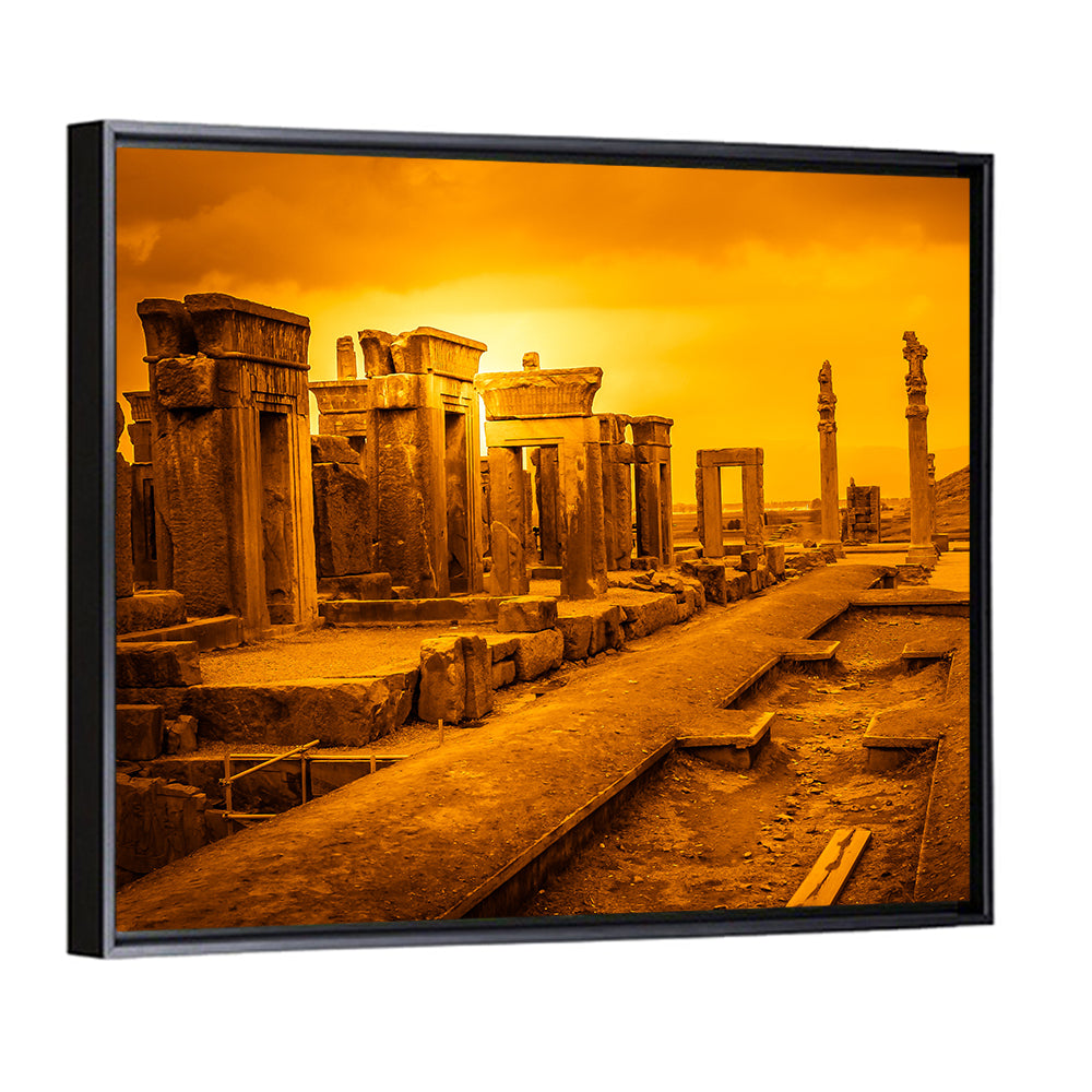 Persepolis Ruins at Golden Dusk Wall Art