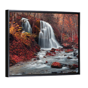 Autumn Forest Waterfall In Crimea Wall Art