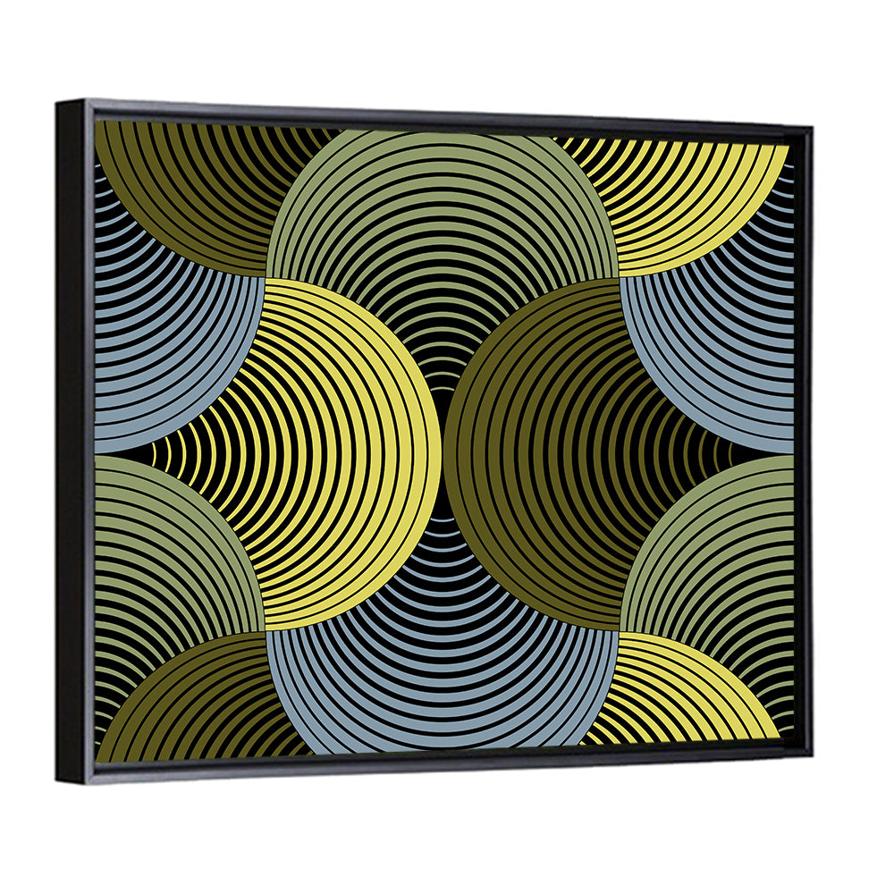 Olive and Yellow Petal Grid Wall Art