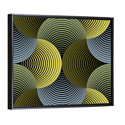 Olive and Yellow Petal Grid Wall Art
