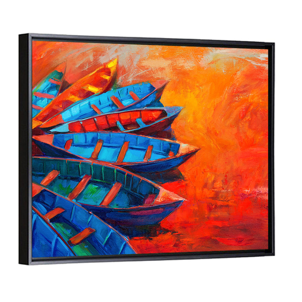 Harbor Boats at Sunset Wall Art