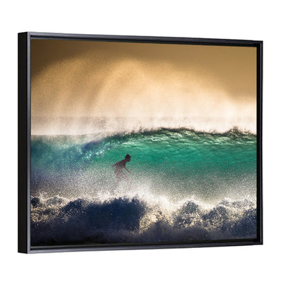 Bali Surfer in Barrel Wave Wall Art