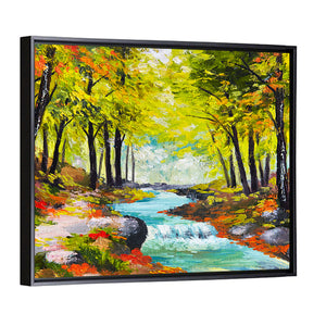 River In Autumn Forest Wall Art