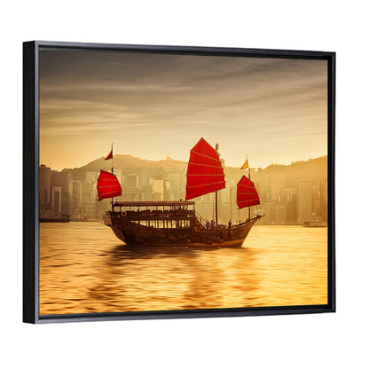 Victoria Harbour Sunset Skyline Wall Art