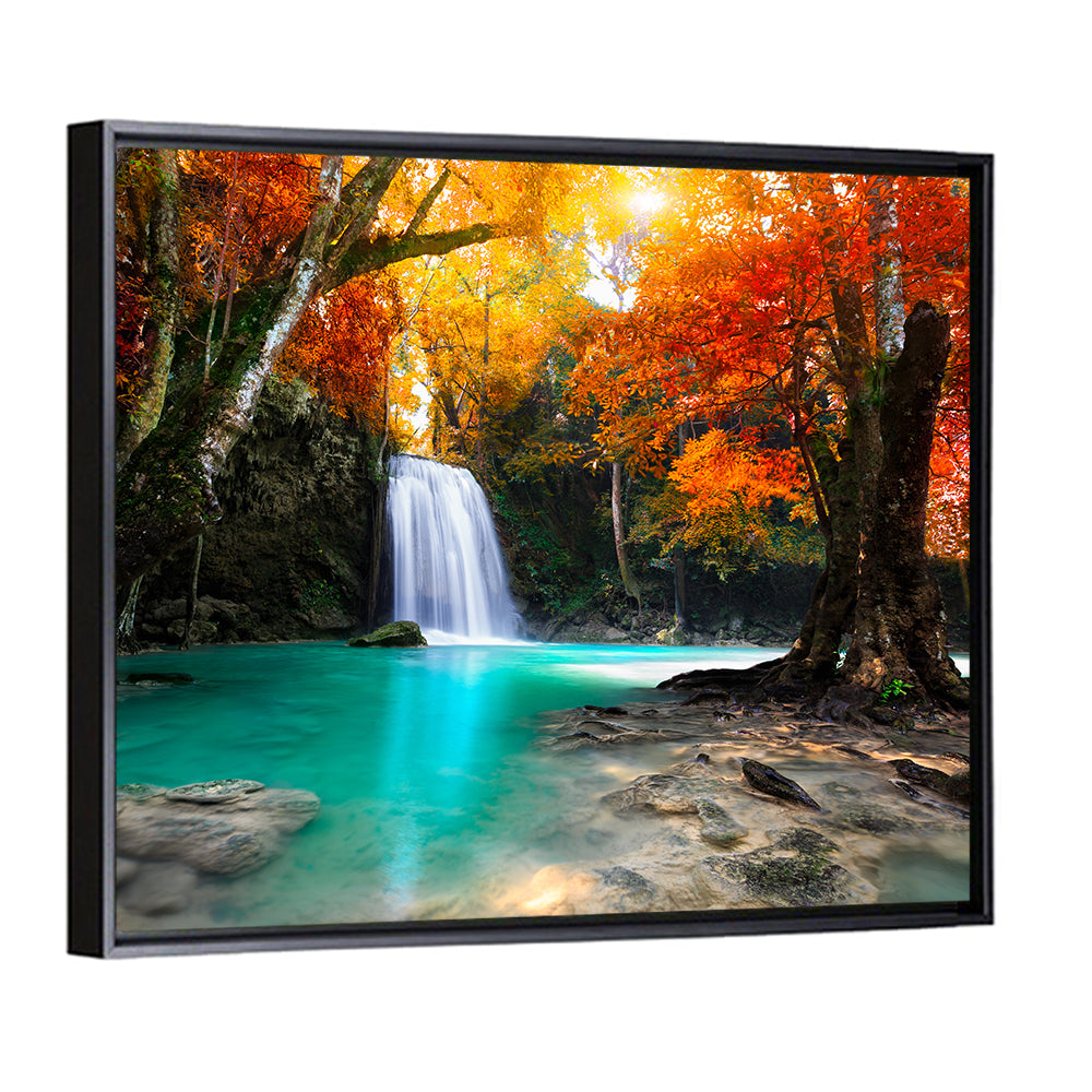 Autumn Forest Waterfall, Thailand Wall Art