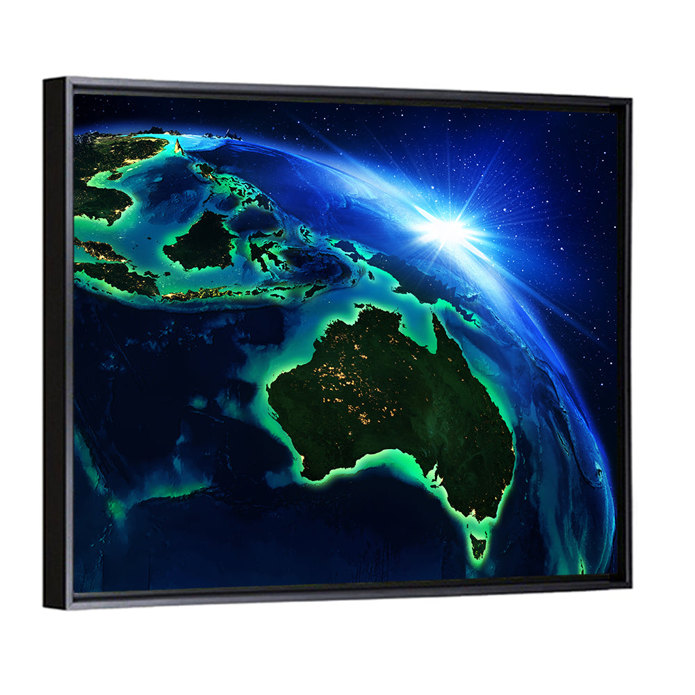 Australia & Indonesia From Space Wall Art