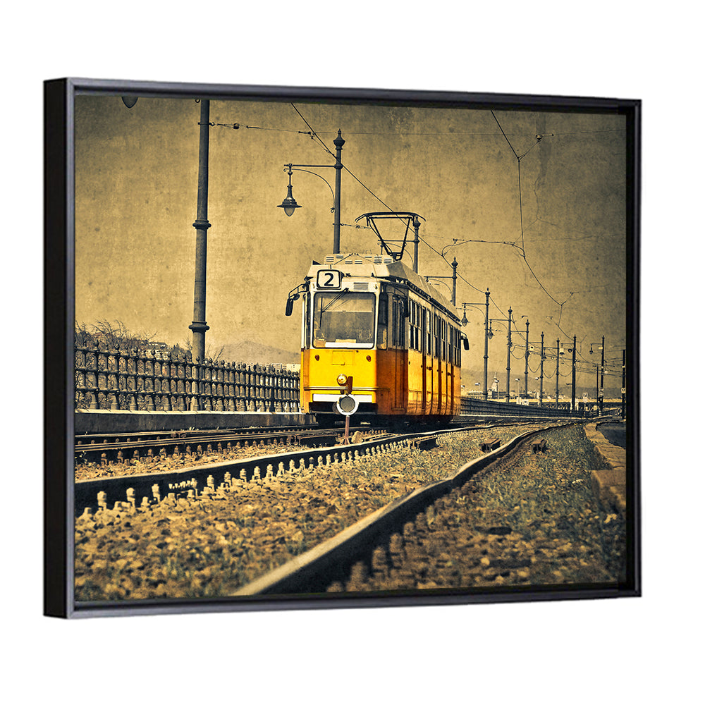 Yellow Tram No. 2 on Tracks Wall Art