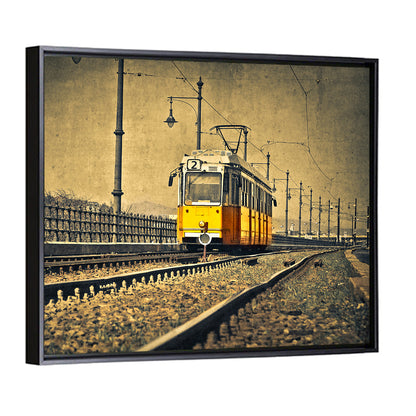 Yellow Tram No. 2 on Tracks Wall Art