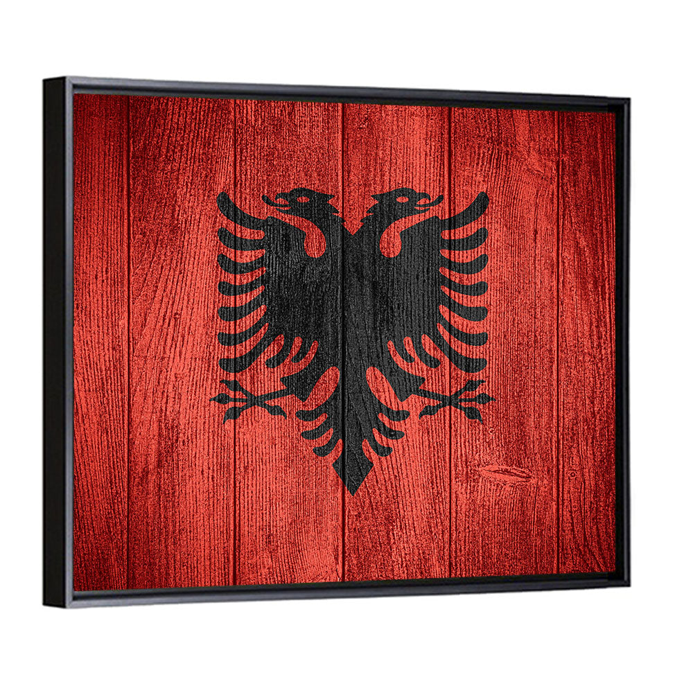 Albanian Flag Emblem Wall Art