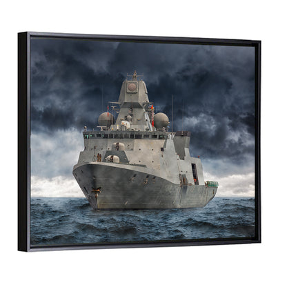 Frigate in Stormy Sea Wall Art