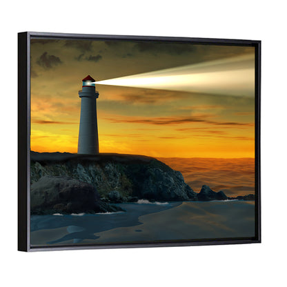 Solitary Lighthouse at Sunset Wall Art