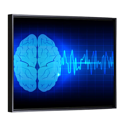 Glowing Brain Wave Visualization Wall Art