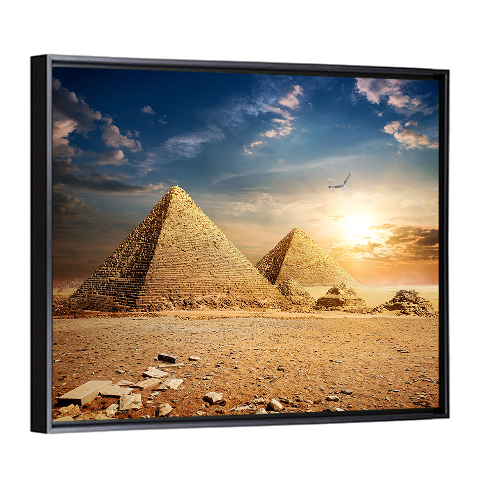 Giza Pyramids at Sunset Wall Art