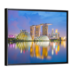 Singapore Cityscapes At Twilight Wall Art