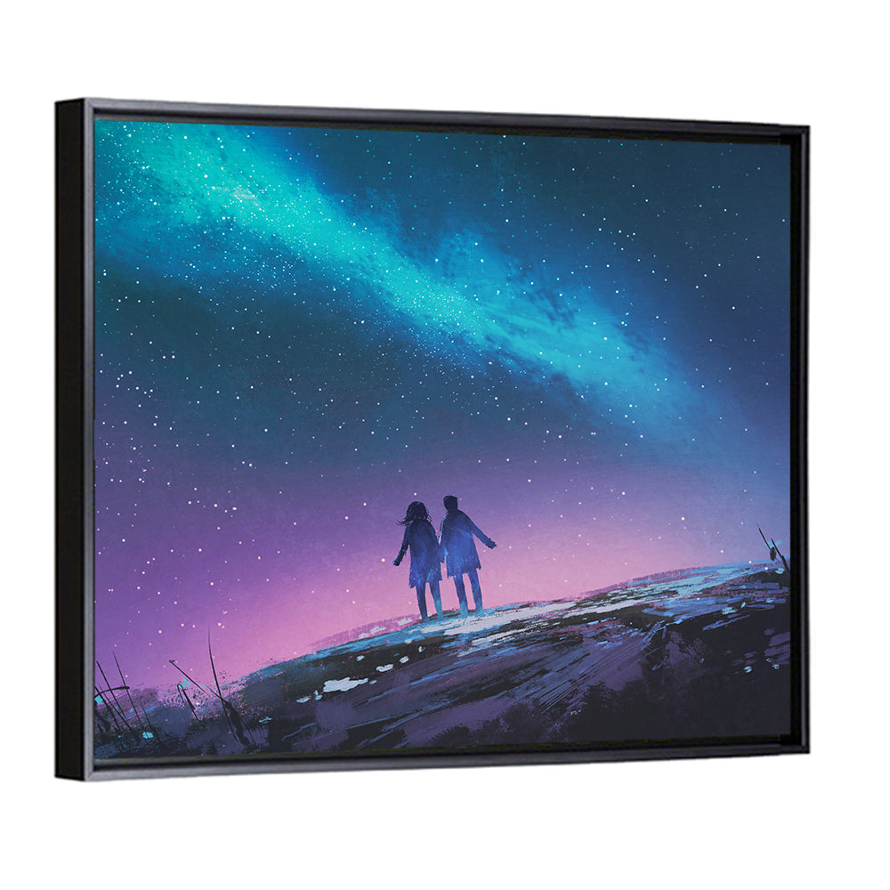 Milky Way Nightscape with Silhouetted Couple Wall Art