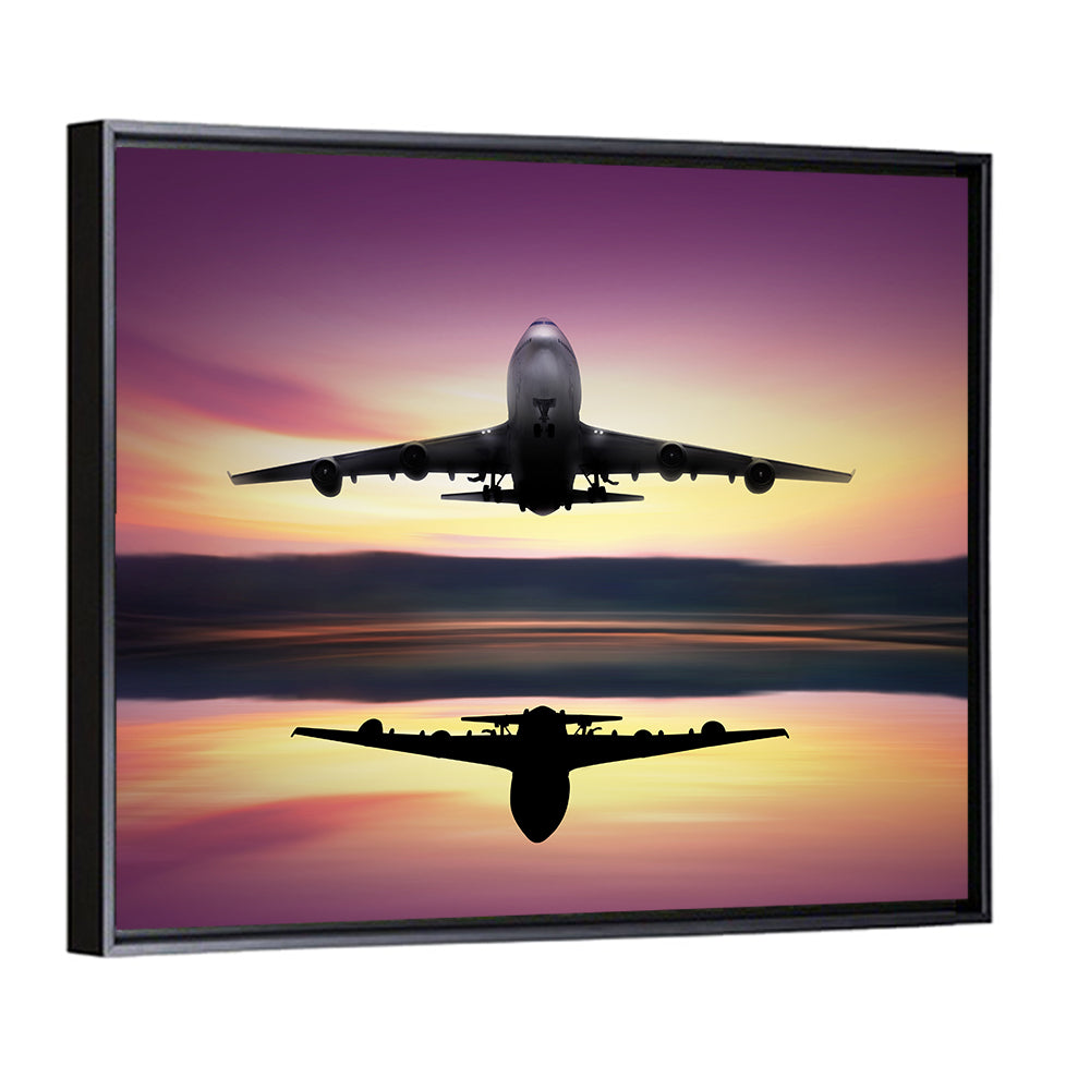 Jet Taking Off at Dawn Wall Art
