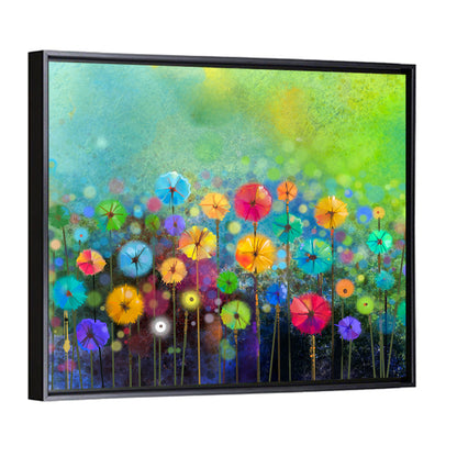 Stylized Flower Meadow Watercolor Wall Art