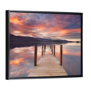 Flooded Jetty In Derwent Water Wall Art