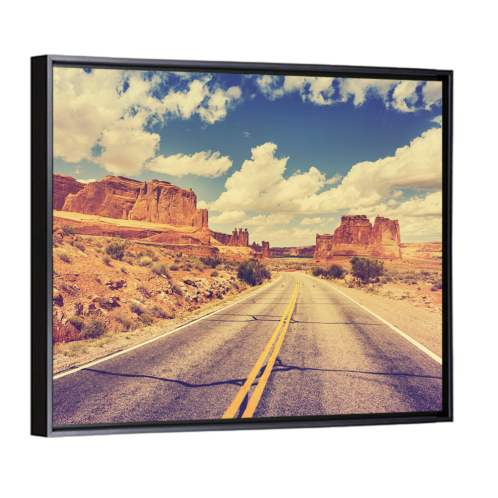 Vintage Desert Road USA Wall Art