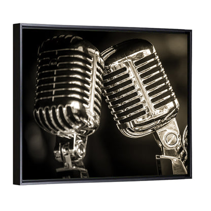 Three Vintage Studio Microphones Wall Art