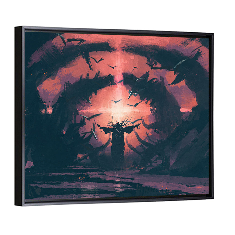 Old Wizard Casting a Spell Wall Art