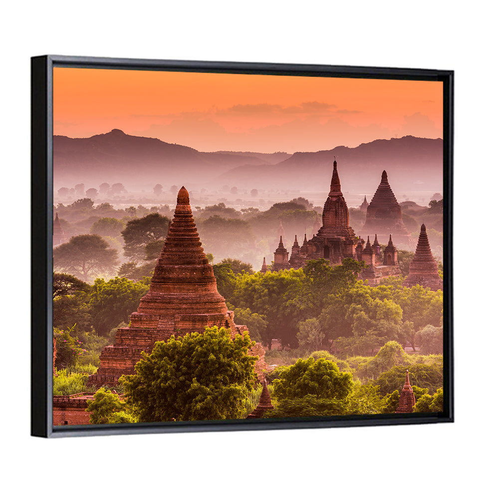 Bagan Ancient Temples at Golden Hour Wall Art