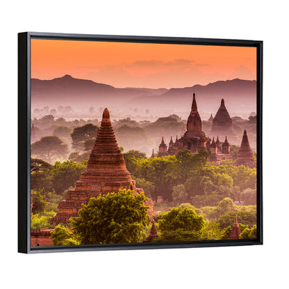 Bagan Ancient Temples at Golden Hour Wall Art