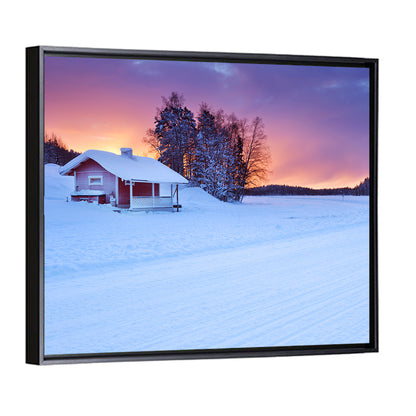 Lapland Sunrise Over Frozen Lake Wall Art