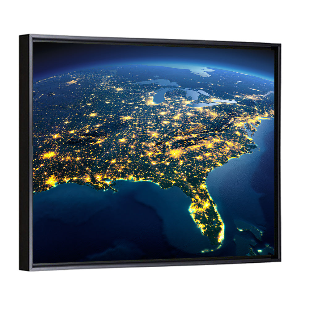 North America at Night from Space Wall Art
