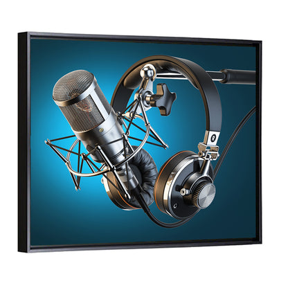 Condenser Microphone and Headphones Wall Art