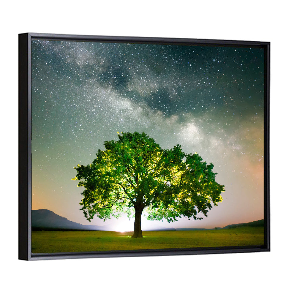 Lone Tree Under Milky Way Wall Art