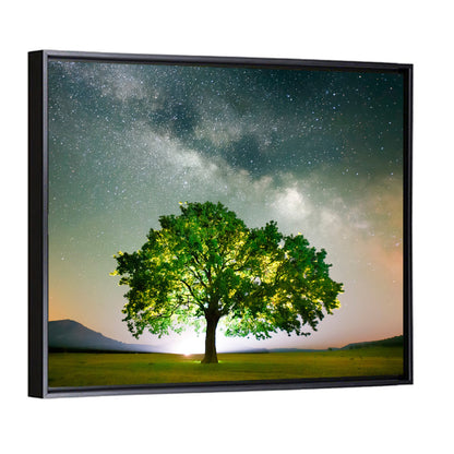 Lone Tree Under Milky Way Wall Art