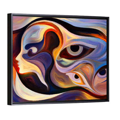 Surreal Profile with Multiple Eyes Wall Art