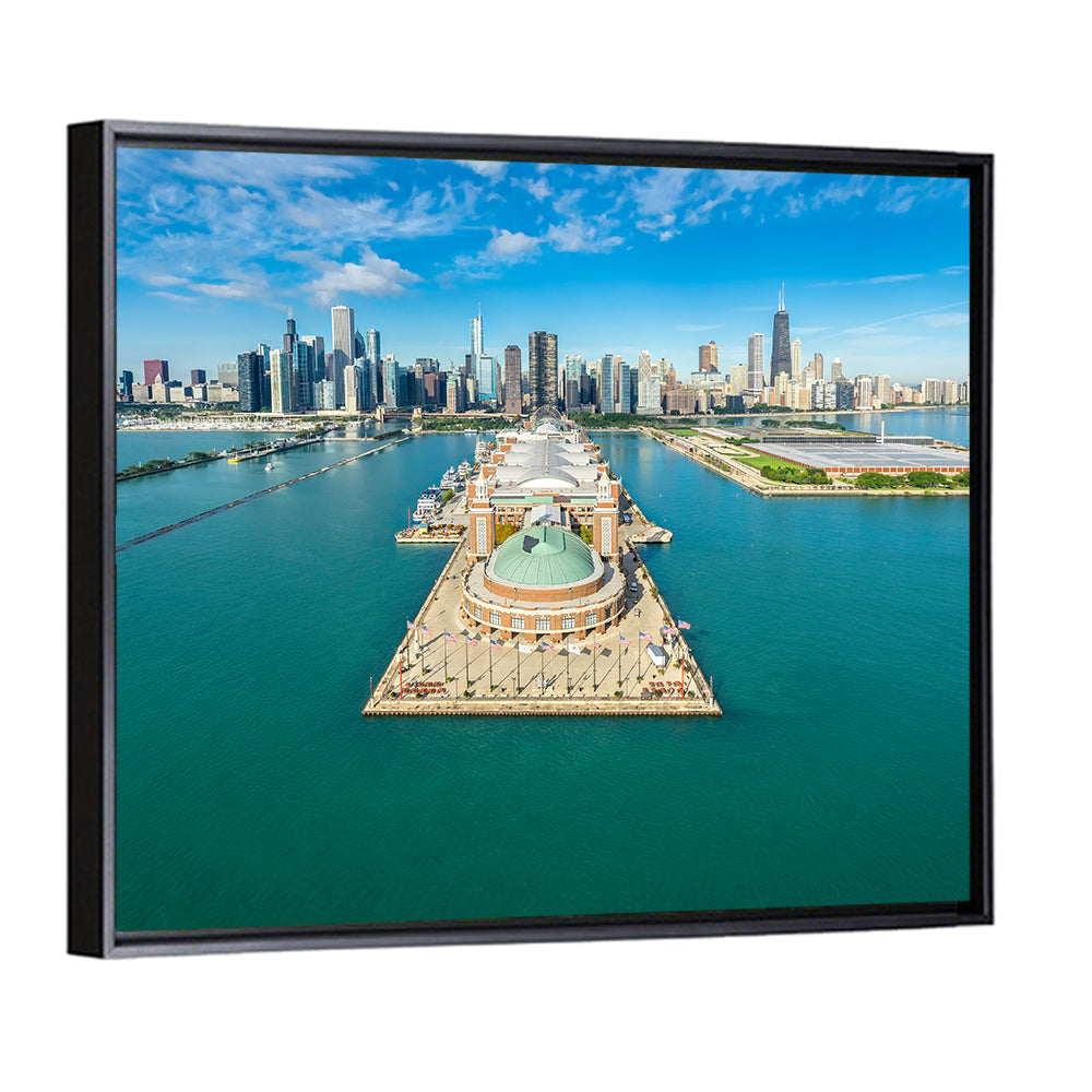 Chicago Navy Pier Aerial View Wall Art
