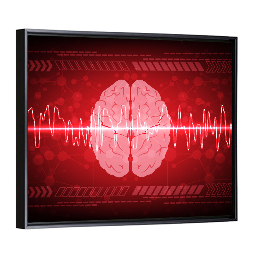 Red Brain Wave Concept Wall Art